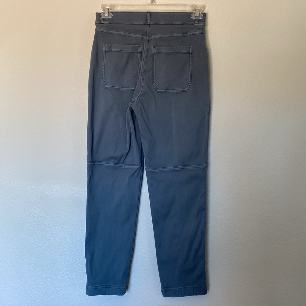 Spanx stretch twill straight leg pants grey blue women’s medium - Picture 3 of 5